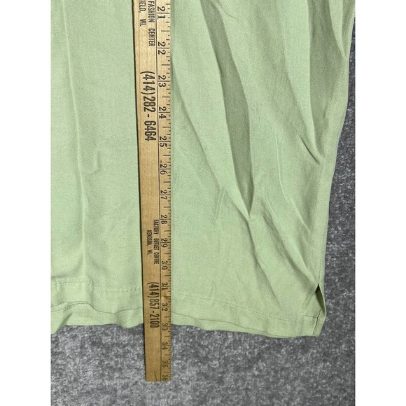 Consensus Sportswear Silk Short Sleeve Button Up Shirt Mens Large Green Pocket - Picture 12 of 14